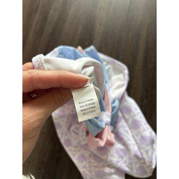 The Beaufort Bonnet Company 4T Seabrook Club Cane Purple One Piece Swimsuit - Picture 5 of 9